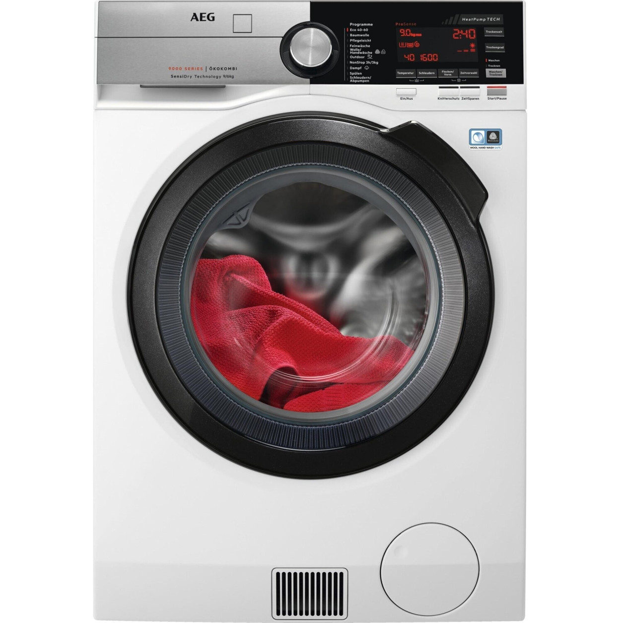 AEG Waschtrockner L9WSF80699 - Frontlader, 9 kg Waschen, 6 kg Trocknen, 1600 U/min, Inverter-Motor, weiß