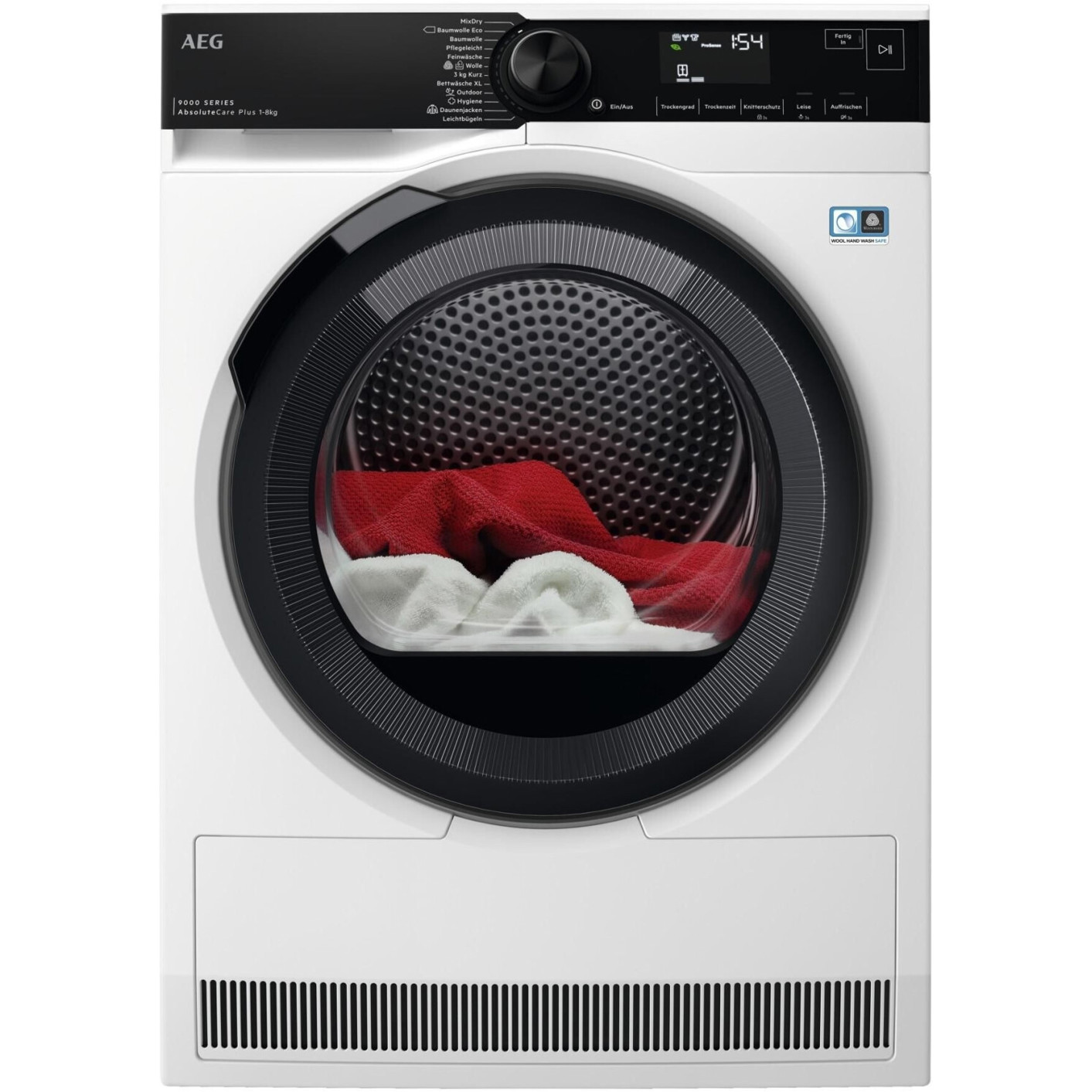 AEG - Läufer TR9M75680 - Wärmepumpentrockner mit 8 kg Füllmenge - weiß