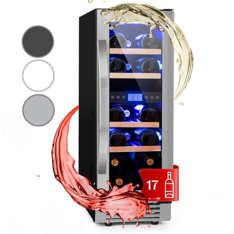 Klarstein - Vinovilla Duo17 Weinkühlschrank - 17 Flaschen - 2 Temperaturzonen - schwarz