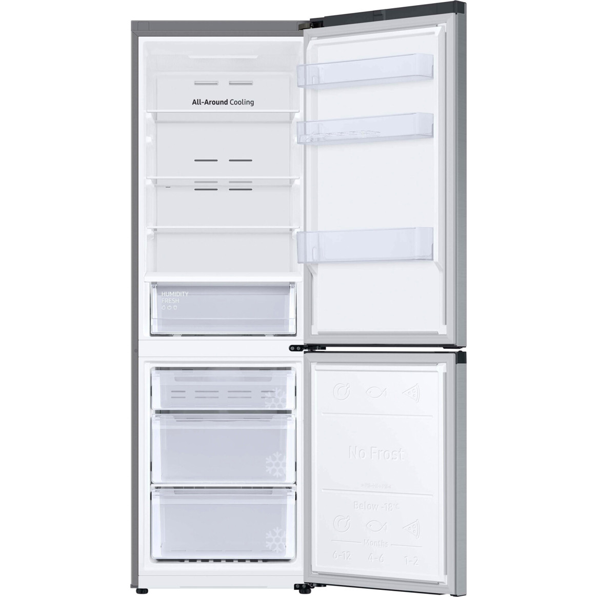 Samsung RL34C600CSA/EG - Kühl-Gefrierkombination - No-Frost, LED, 185,3cm Höhe, 344L Inhalt, silber