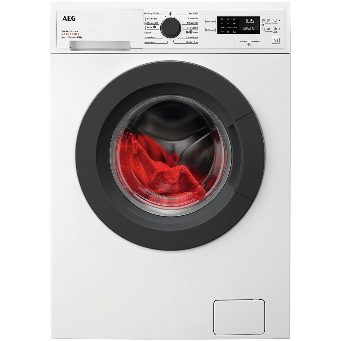 AEG LWK6A50680 Waschtrockner - 8 kg, 1600 U/min, Inverter-Motor, weiß