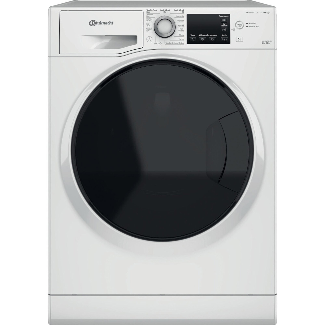 Bauknecht - WATK Sense 86S 41 C Waschtrockner - 8 kg Waschen, 6 kg Trocknen, weiß, Inverter-Motor, 1.400 U/min