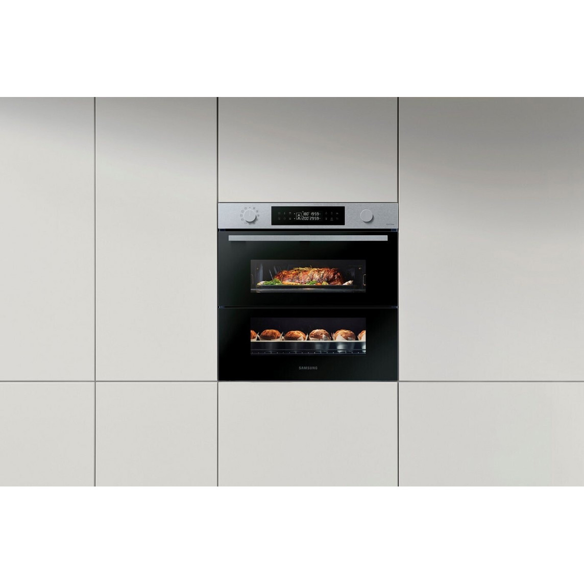 Samsung NV7B4550VAS/U1 Einbaubackofen mit Dampfgarfunktion 76L Pyrolyse Dual Cook Klapptür Tafel)#A+ A++ Samsung NV7B4550VAS/U1 Einbaubackofen mit Dampfgarfunktion 76L Pyrolyse Dual Cook Klapptür Tafel)#A+ A++