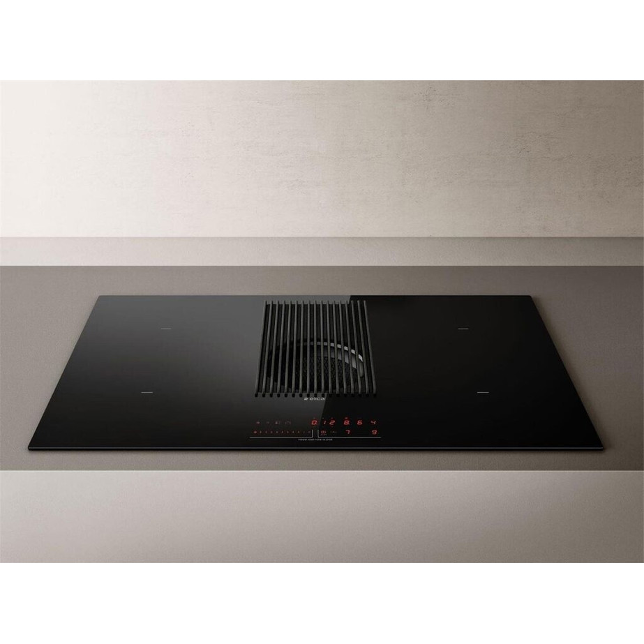 Elica - NikolaTesla Prime Kochfeld - PRF0182322 - Induktion Kochfeld mit Dunstabzug 83cm schwarz 4 Kochzonen Slider Touch-Control 7400 Watt 9 Stufen Timer Kindersicherung Abschaltautomatik Topferkennung Brückenschaltung Abluft
