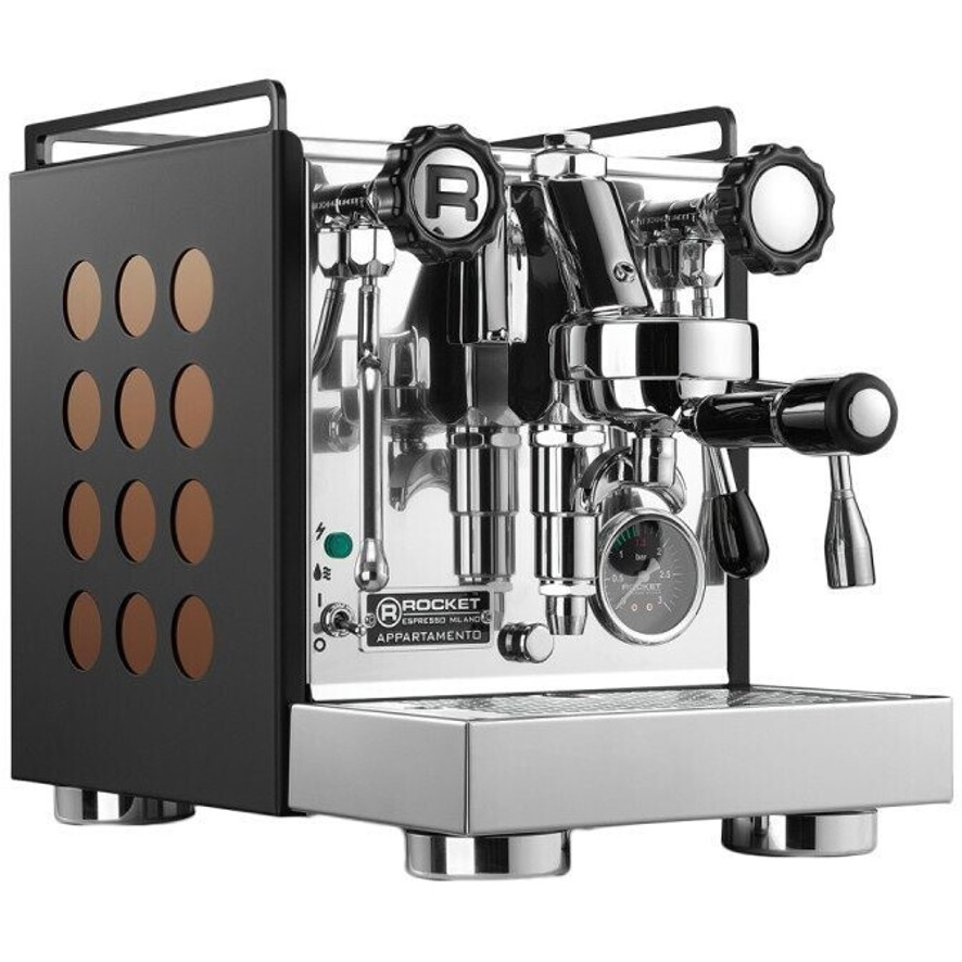 Rocket Espresso Appartamento schwarz/kupfer Espressomaschine 15 bar 2,9l Kupferkessel E61-Brühgruppe