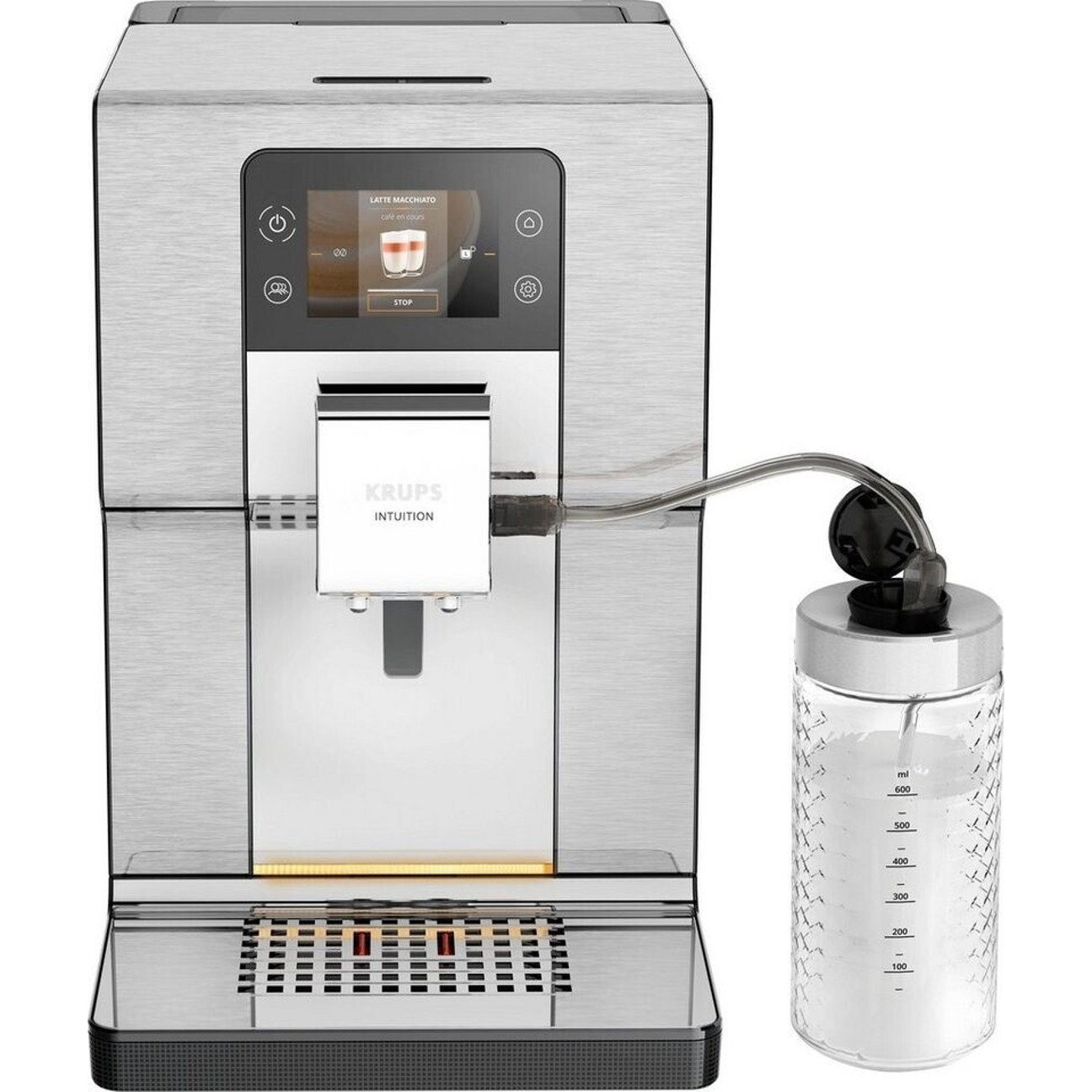 Krups Intuition Experience+ EA877D Kaffeevollautomat mit Milchbehälter und Touchscreen