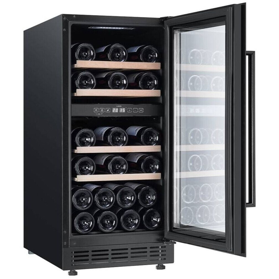 Cavin - Arctic Collection Weinkühlschrank - 40D Fullglass - schwarz, Glastür, 4 Holzlagerböden, 28 Flaschen, 82cm Höhe