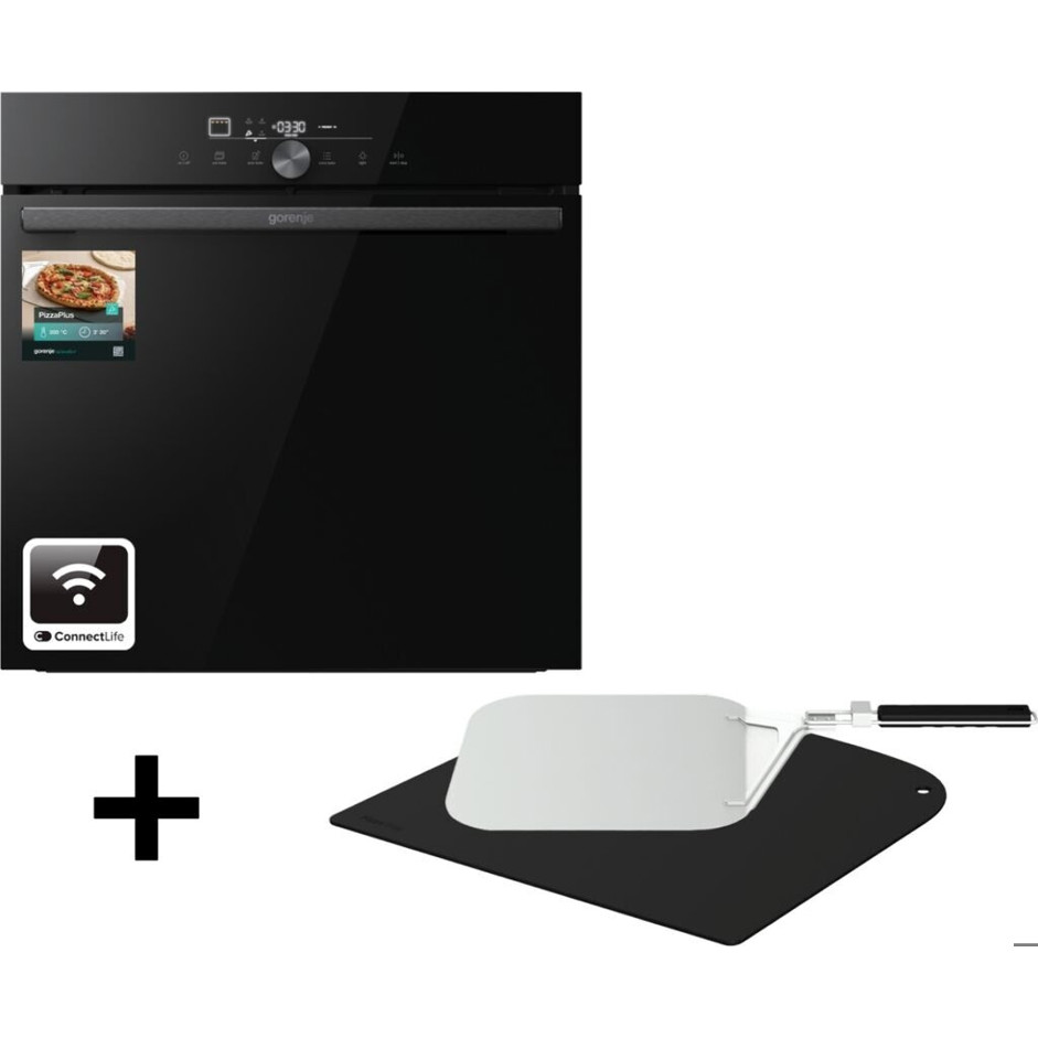 Gorenje - Elektrobackofen GO66E - PIZZA350C – schwarz, 77 Liter, Teleskopauszug, Selbstreinigung, AirFry, PerfectGrill