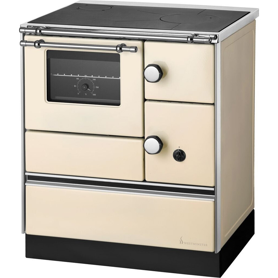 Wamsler - Kaminofen K 176 A - Holzherd creme, 70 cm Breite, Rauchrohranschluss links