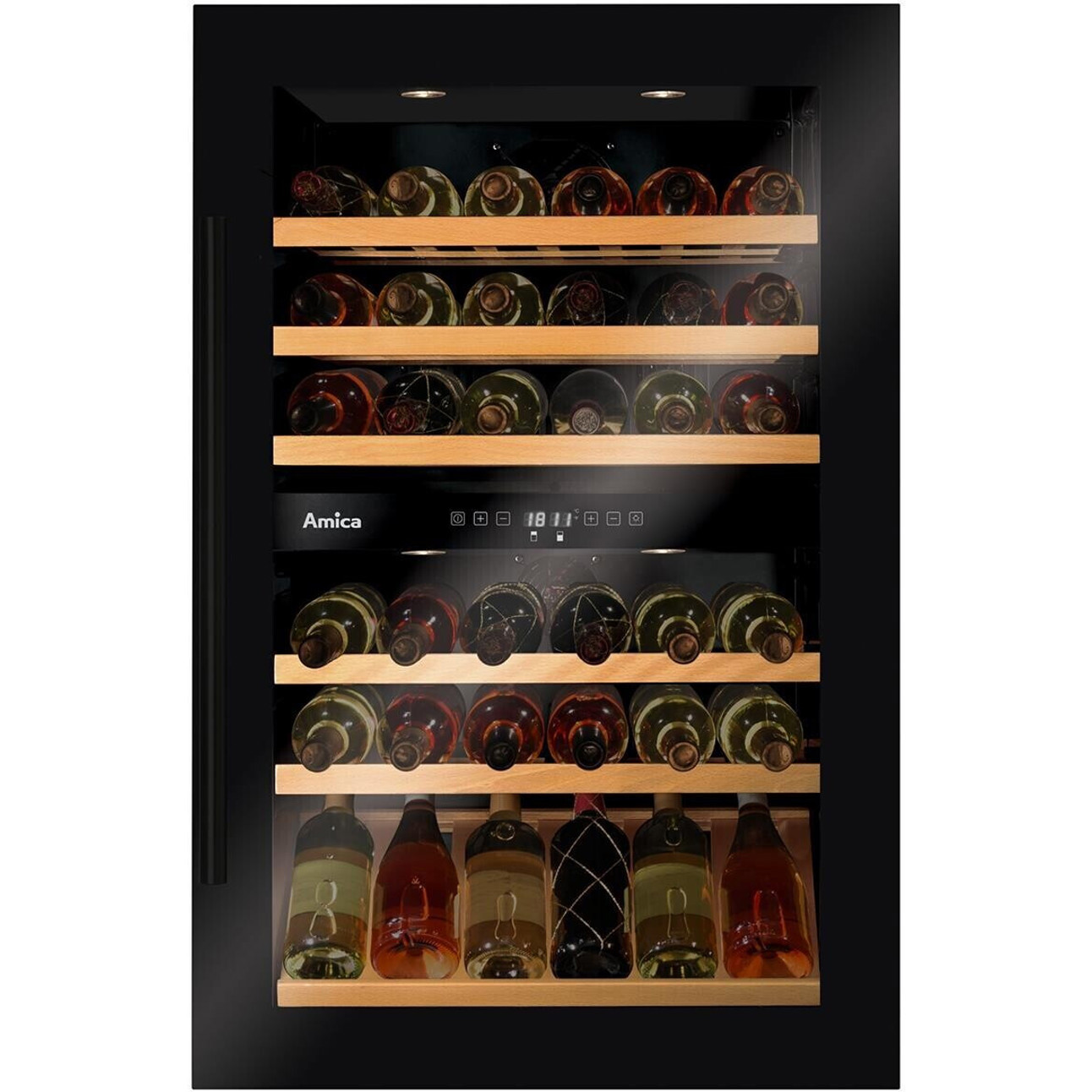 Amica - Weinkühlschrank - WK 341 220 - schwarz - 1-zonig - 58 Flaschen - wechselbarer Türanschlag