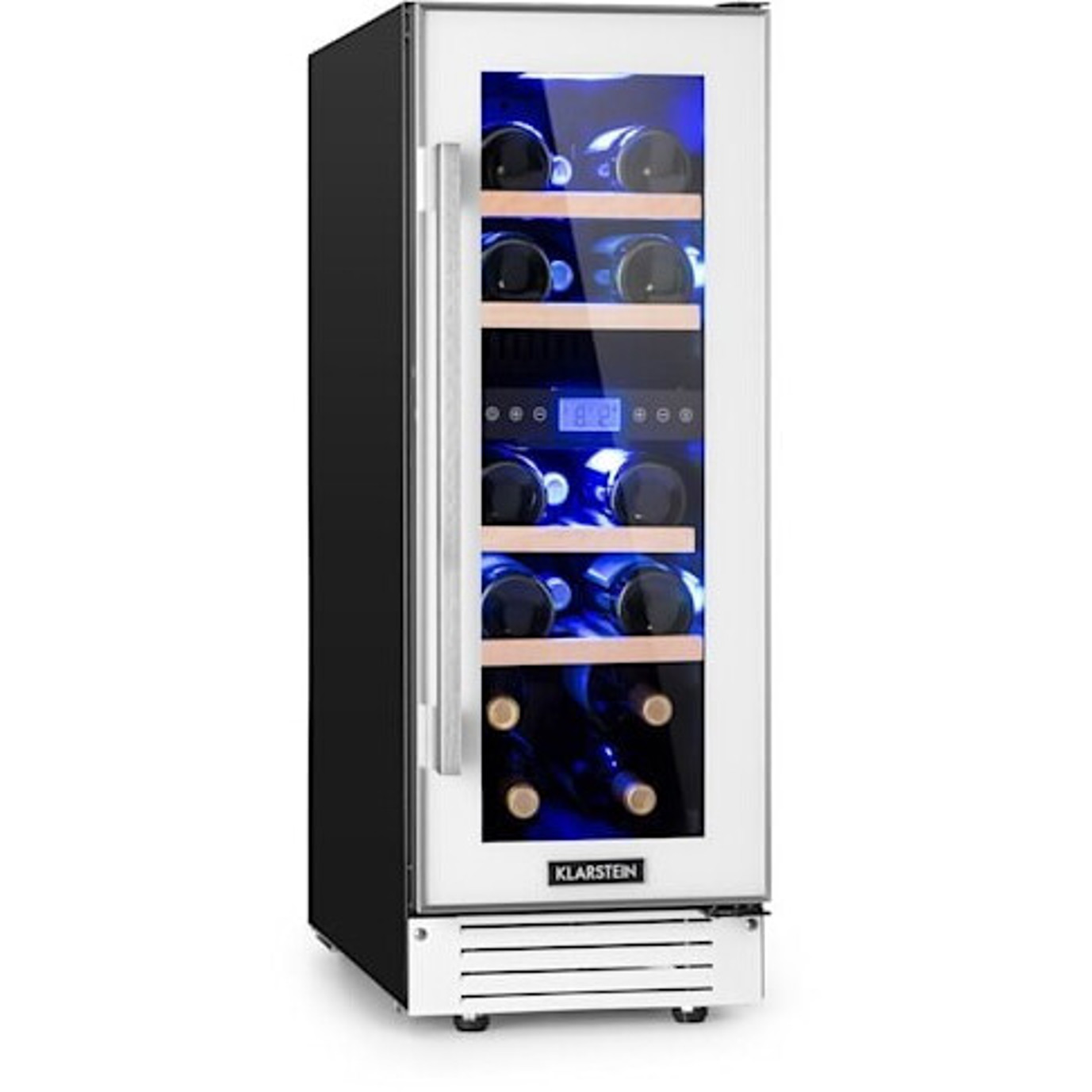 Klarstein - Vinovilla 17 - Weinkühlschrank - 17 Flaschen, weiß, Glastür, 5-12°C