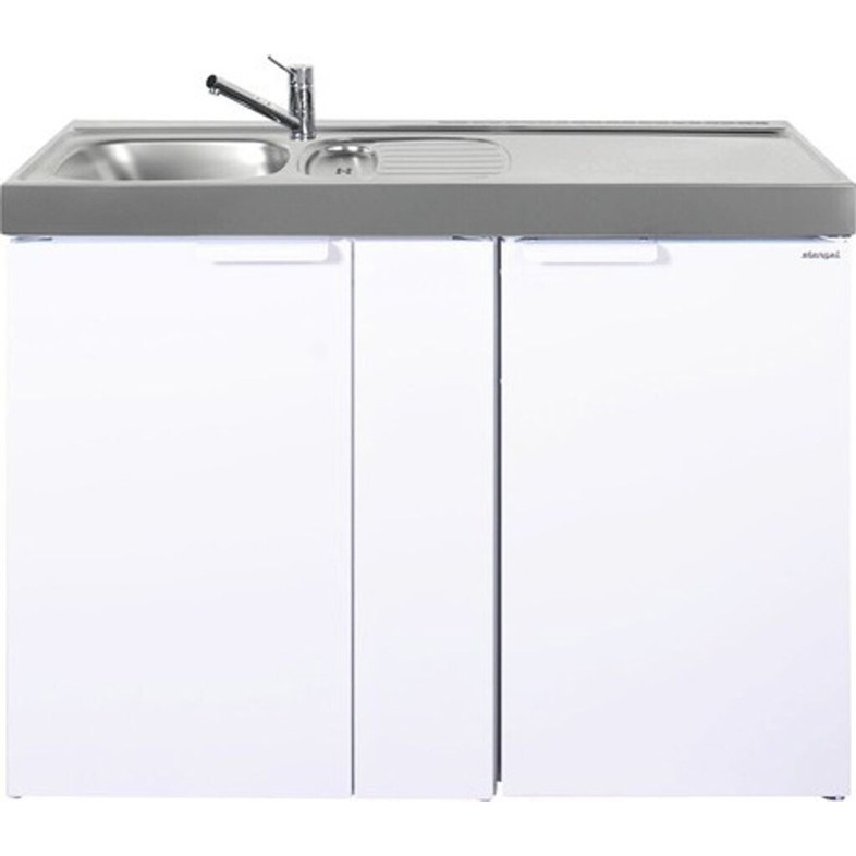 Stengel - Stengel MK 120 (Teepantry) Kompaktküche 120 cm Breite mit Kühlschrank und Edelstahlspüle