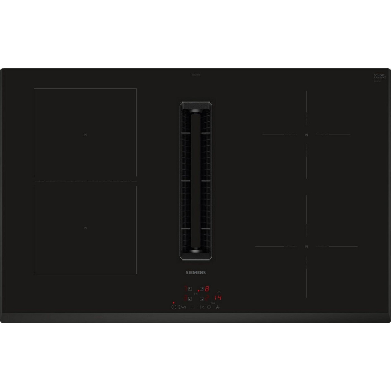 Siemens - ED851BS16E - Induktionskochfeld – 4 Kochzonen, schwarz, 7.400 Watt, Facettenschliff