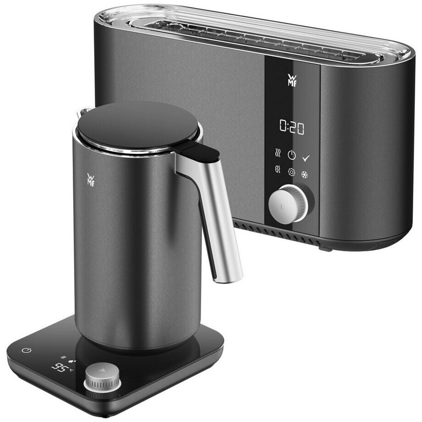 WMF Frühstücksset - Toaster Langschlitz & Wasserkocher, 1,3l, Edelstahl, schwarz