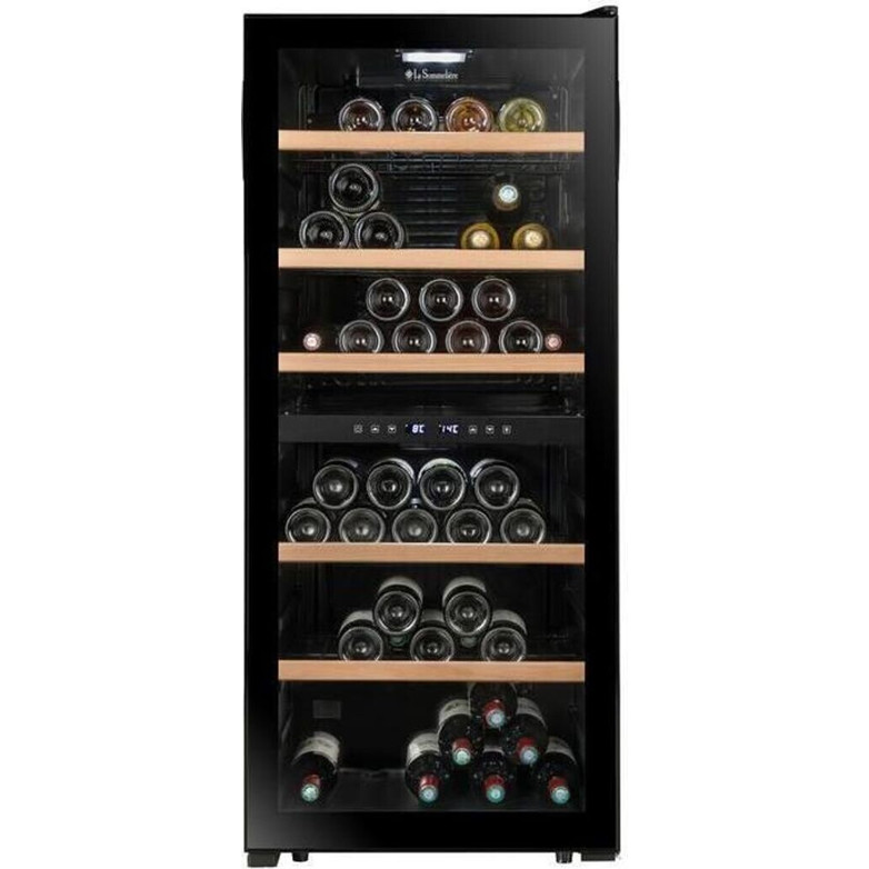 La Sommelière - Kühl-/Gefrierschrank - LS102DZBLACK - 2 Zonen, 102 Flaschen, schwarz, Glastür