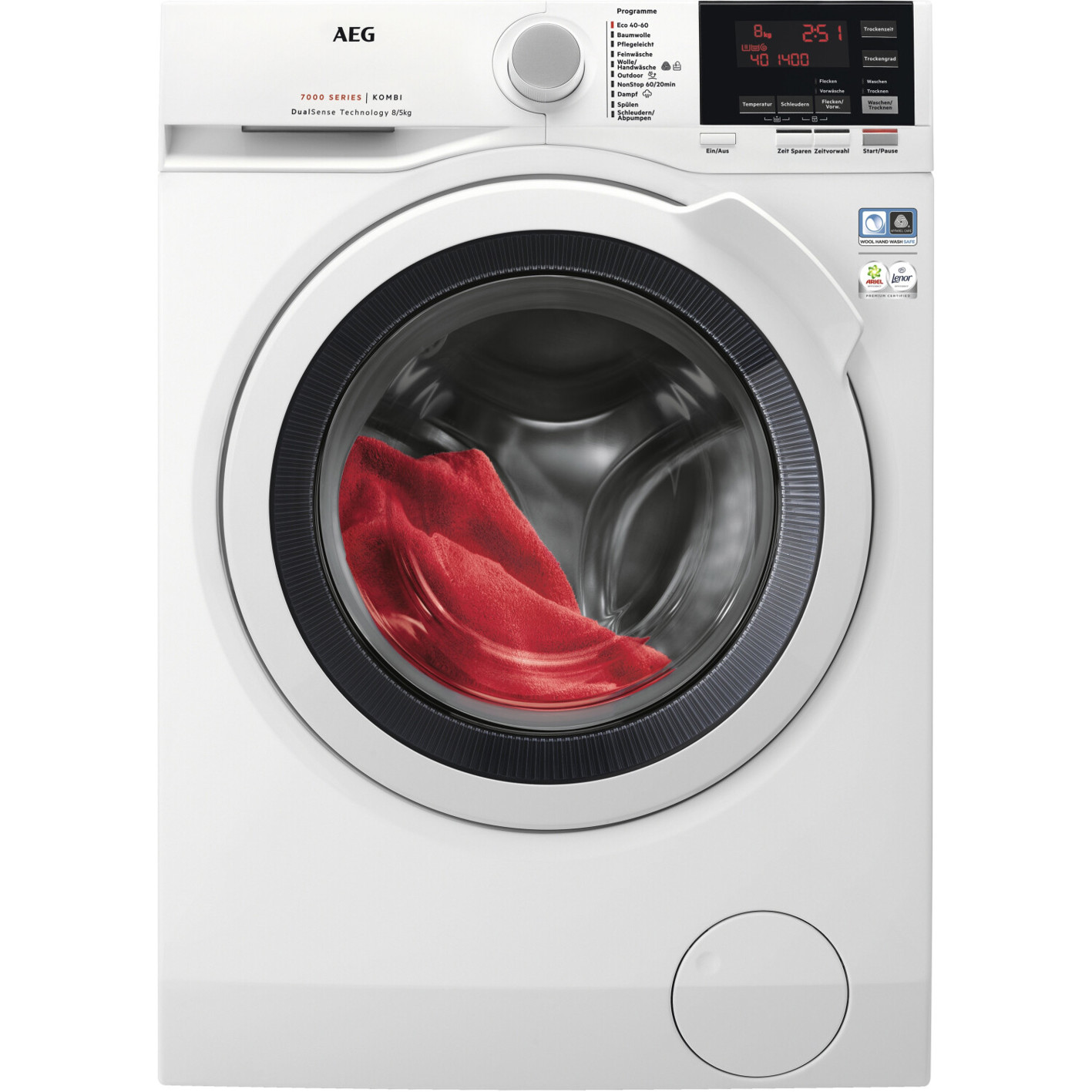 AEG L7WBA60680 Waschtrockner – 8 kg Waschen, 5 kg Trocknen, ProSteam, ProSense weiß