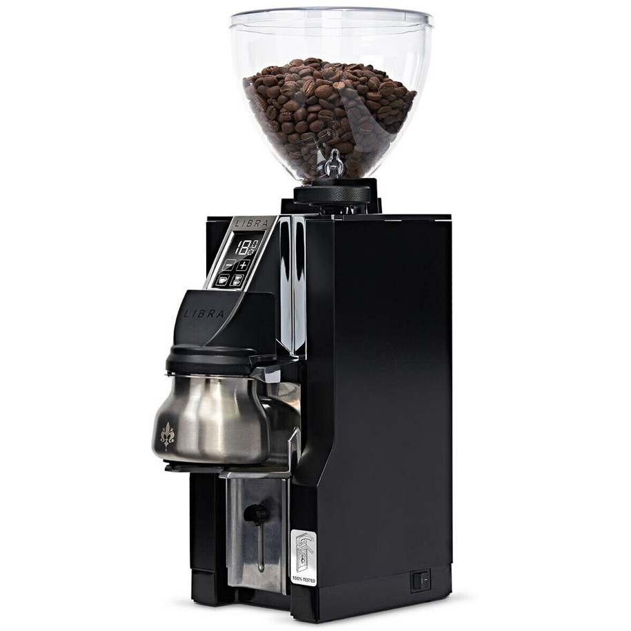 Eureka - Mignon Libra 65, elektrische Kaffeemühle, digital, Display, Siebträgerhalterung, schwarz