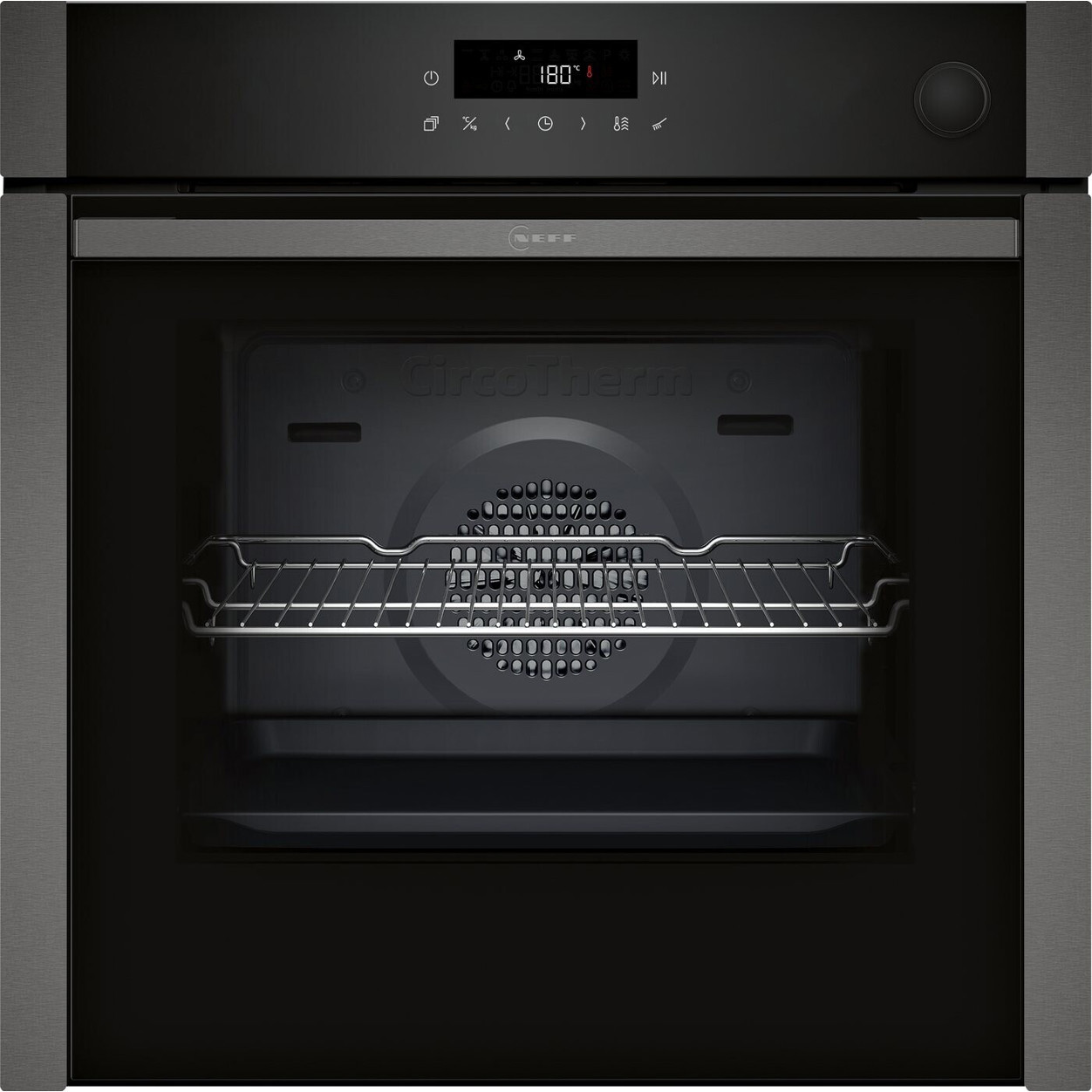 Neff - Einbaubackofen B6AVJ7AG3 - Pyrolyse, Dampfunterstützung, CircoTherm, 3D Heißluft, 71 Liter, Anthrazit