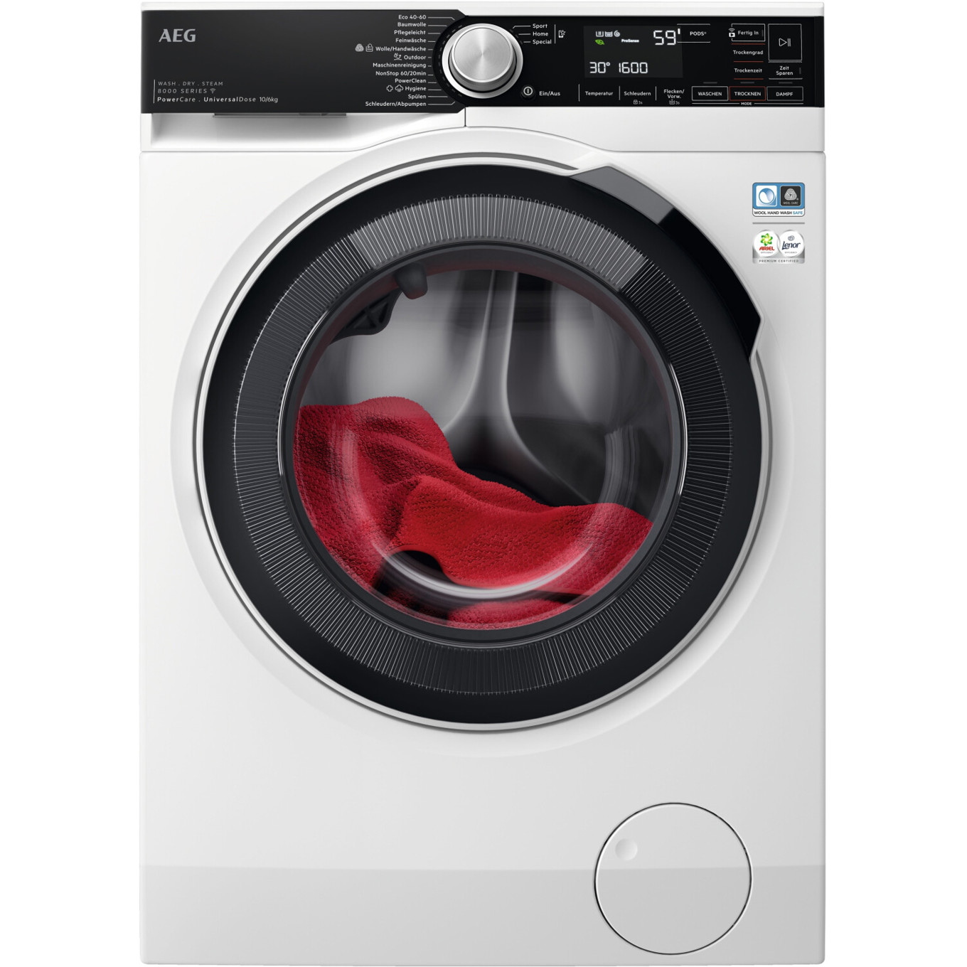 AEG LWR8E80600 Waschtrockner - 10 kg Waschen, 6 kg Trocknen, WLAN, Sprachsteuerung, weiß
