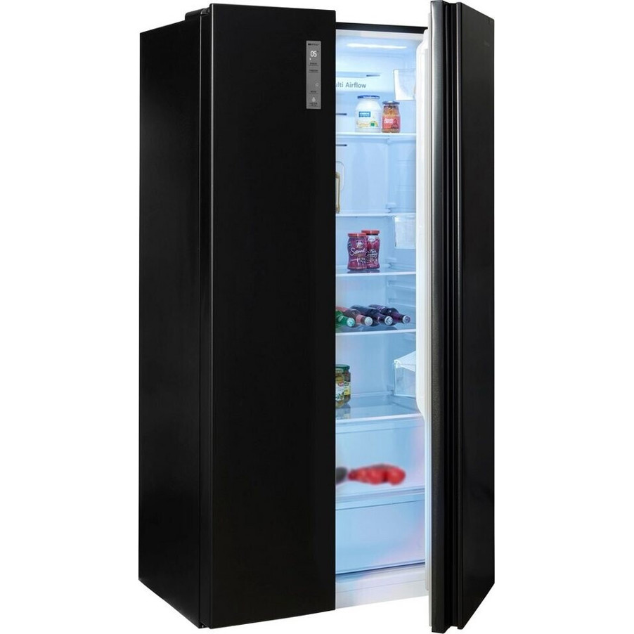 Hisense - Side-by-Side-Kühlschrank RS677N4AFC - schwarz - 519 Liter - No-Frost