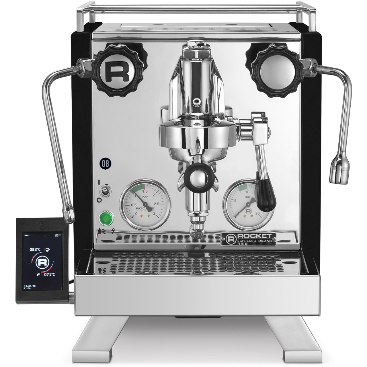 Rocket Espresso V3 Cinquantotto Espressomaschine Dualboiler Rotationspumpe Edelstahl silber 15 bar