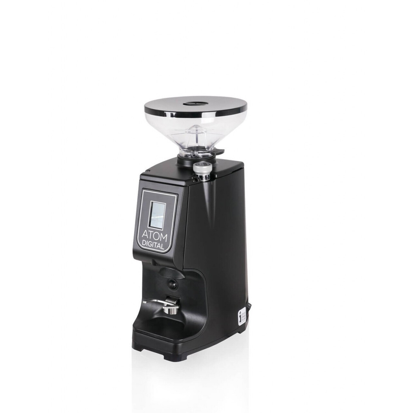 Eureka Atom elektrische Kaffeemühle schwarz matt - stufenloses Mahlwerk, 60 mm Scheiben, 150 g Fassungsvermögen