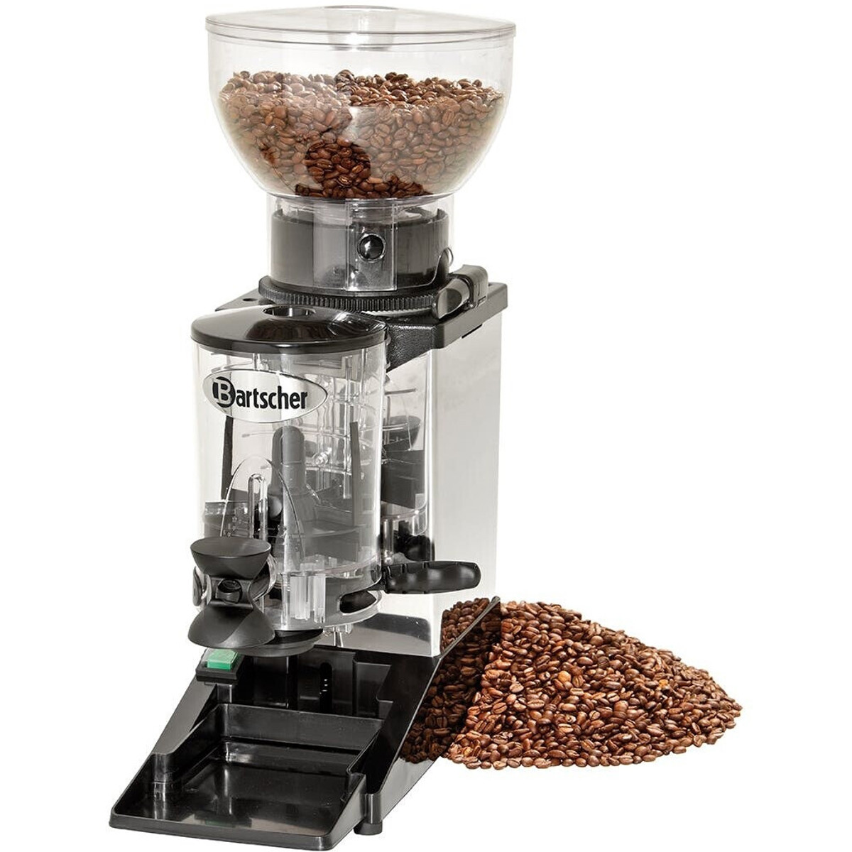 Bartscher - Tauro - elektrische Kaffeemühle - stufenlos - 1000g Bohnenbehälter - Edelstahl - schwarz, silber