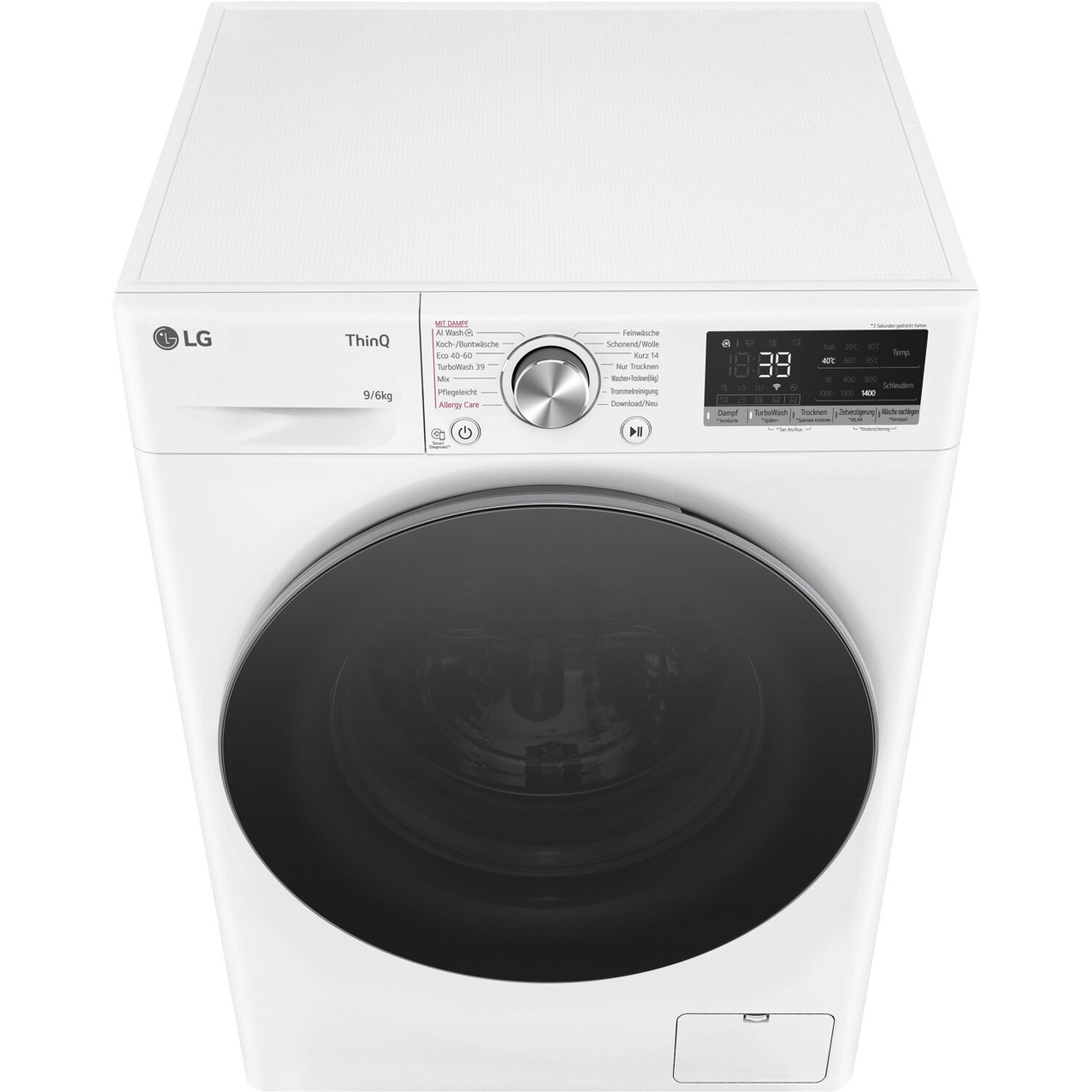 LG - W4WR70961 Waschtrockner - 9 kg Waschen, 6 kg Trocknen, weiß, Inverter-Motor, Smart Diagnosis, WLAN