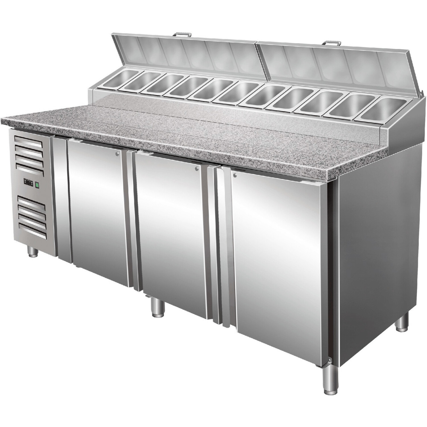 Saro Kühltisch SH 2000 - 725 L - silber - +2 bis +8 °C - 11x GN - 150 mm
