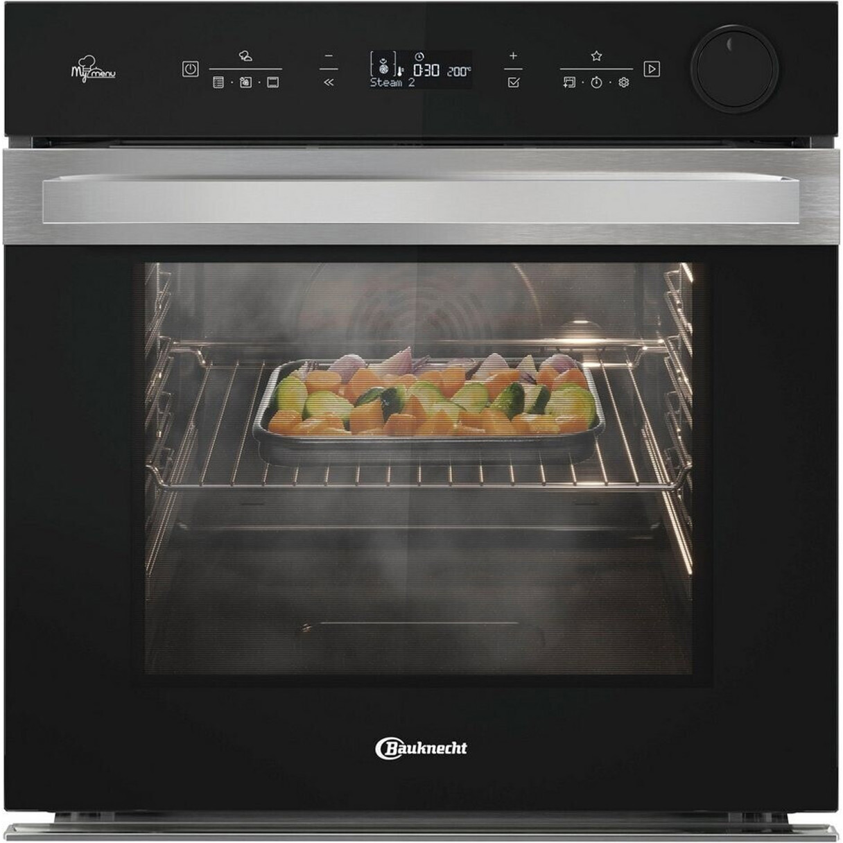 Bauknecht - Elektrischer Einbaubackofen mit Dampf – BIK5S DP8F2 ES – 73L – 20 Programme – Pyrolyse – schwarz