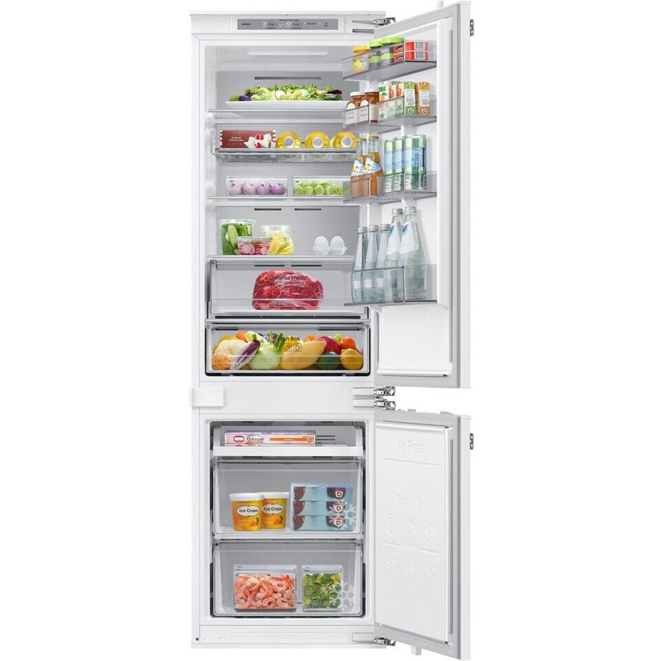 Samsung BRB2GG715CWWEF - Kühl-Gefrierkombination mit No-Frost, 264 Liter, Weiß, 177,5 cm Höhe, integrierbar, 55 cm Tiefe, 35 dB(A)