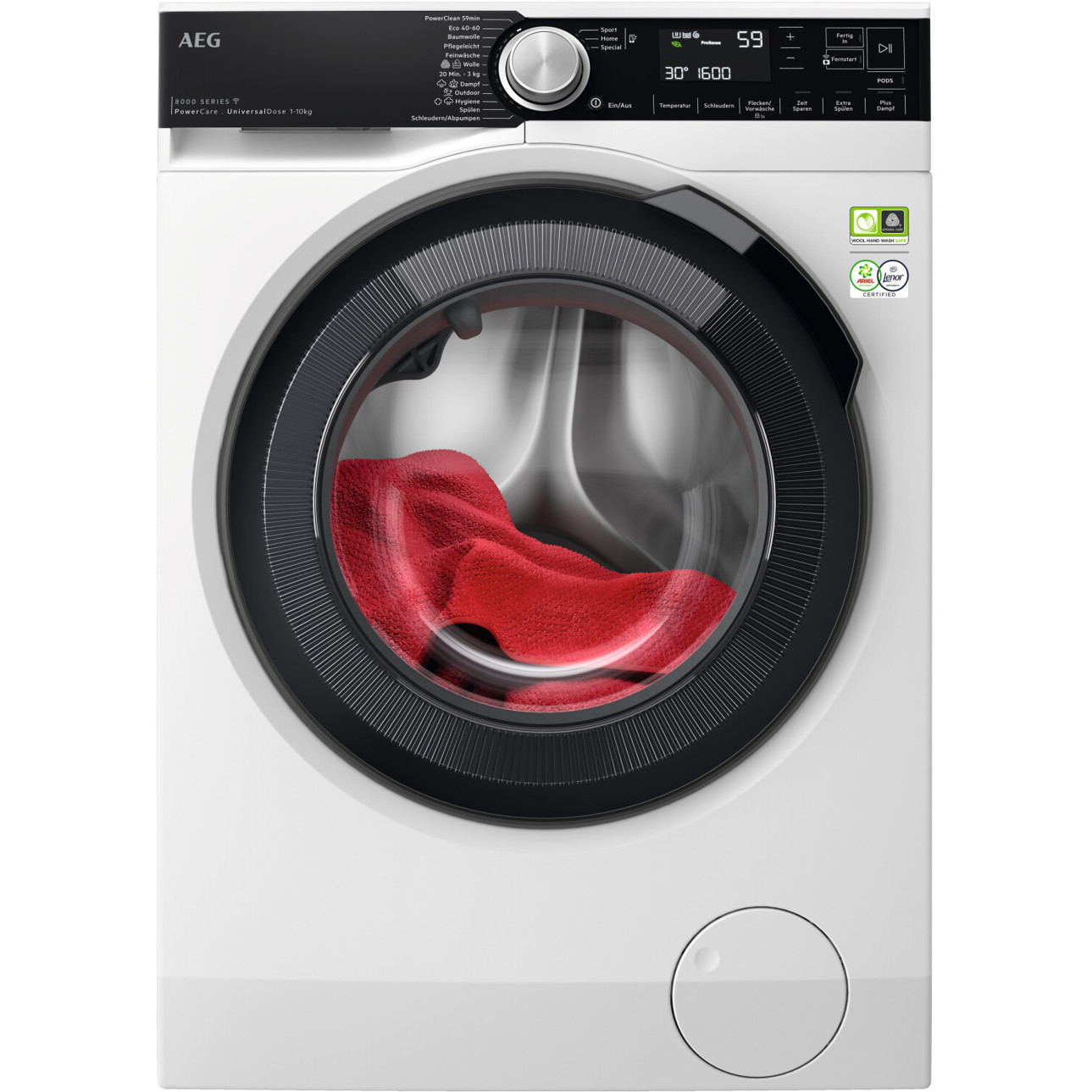 AEG - Waschmaschine 10 kg - LR8E80600 - 1.600 U/Min, ProSteam, WiFiConn@ct, weiß