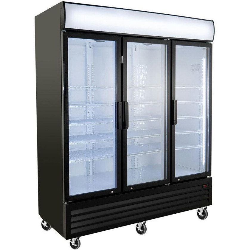 GastroHero - Getränkekühlschrank - GKS-1500KT - Umluftkühlung, beleuchtet, Rollen