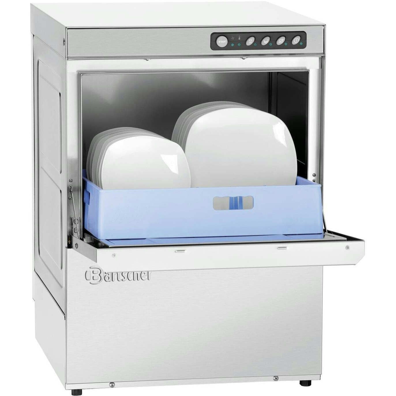 Bartscher - US C500 LPWR - Durchschubspülmaschine - 500 x 500 mm, doppelwandig, mit Ablaufpumpe, Laugenpumpe