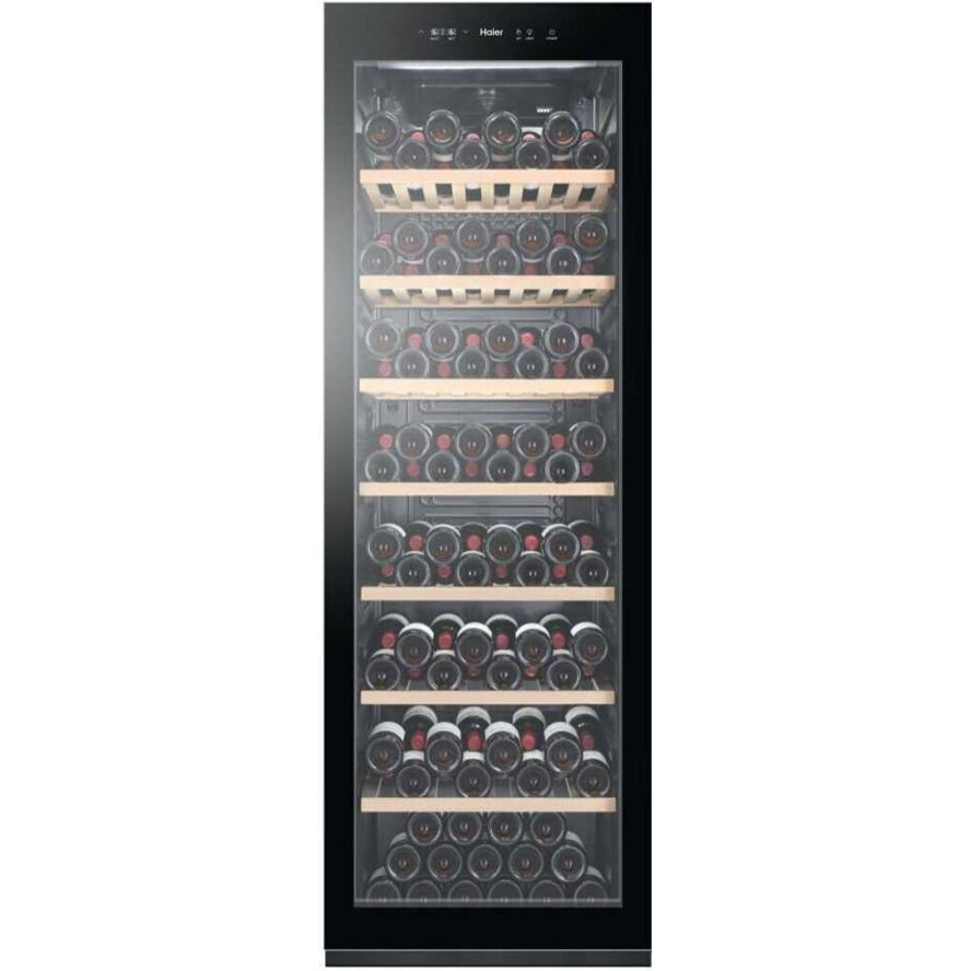 Haier - Weinkühlschränke HWS188GAE - freistehend, Glastür, 188 Flaschen, schwarz