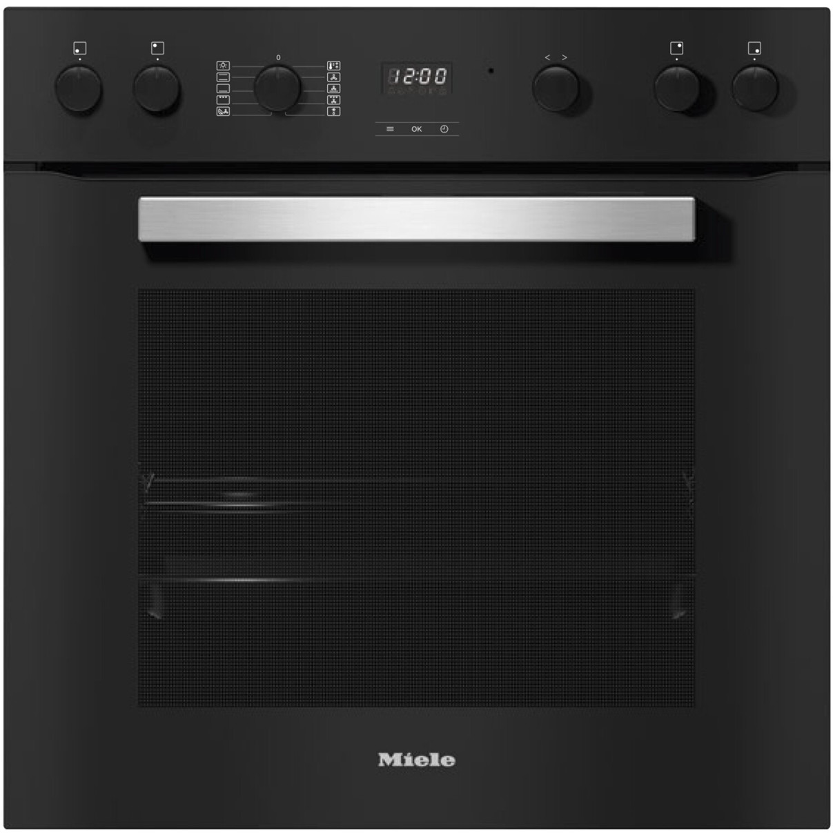 Miele - H 2455 E Active Einbauherd obsidianschwarz - 76 Liter - versenkbare Bedienelemente - Katalyse