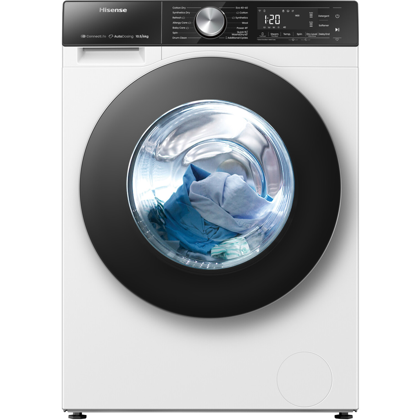 Hisense - WD5S1045BW - Waschtrockner - 10,5 kg - 6 kg - weiß