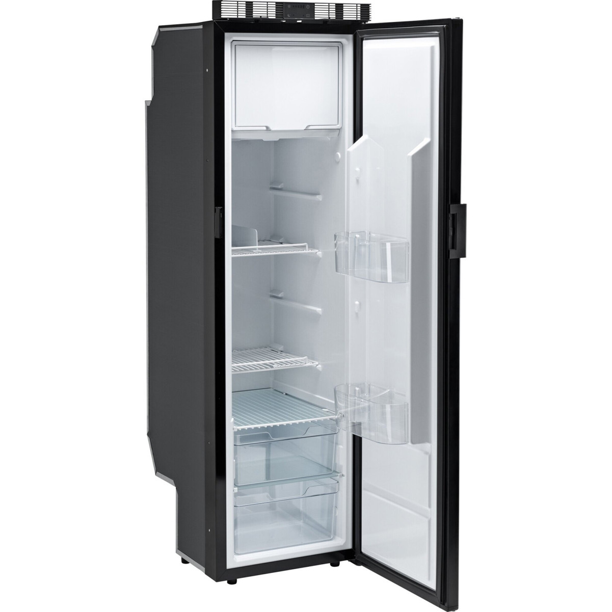 Indel Webasto Marine Kühlschrank 140 schwarz - 12V, 24V - 1 Treadway Bäume, 1 Gefrierfach, LED-Beleuchtung