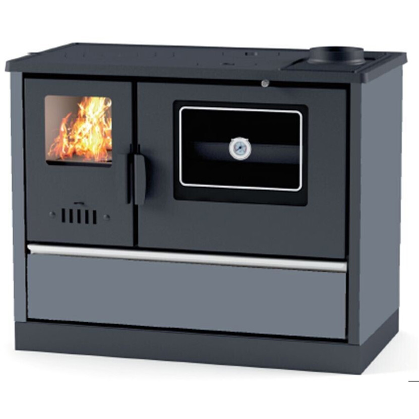 Sannover Versi black - Holzherd - Festbrennstoffherd - 90 cm Breite - schwarz