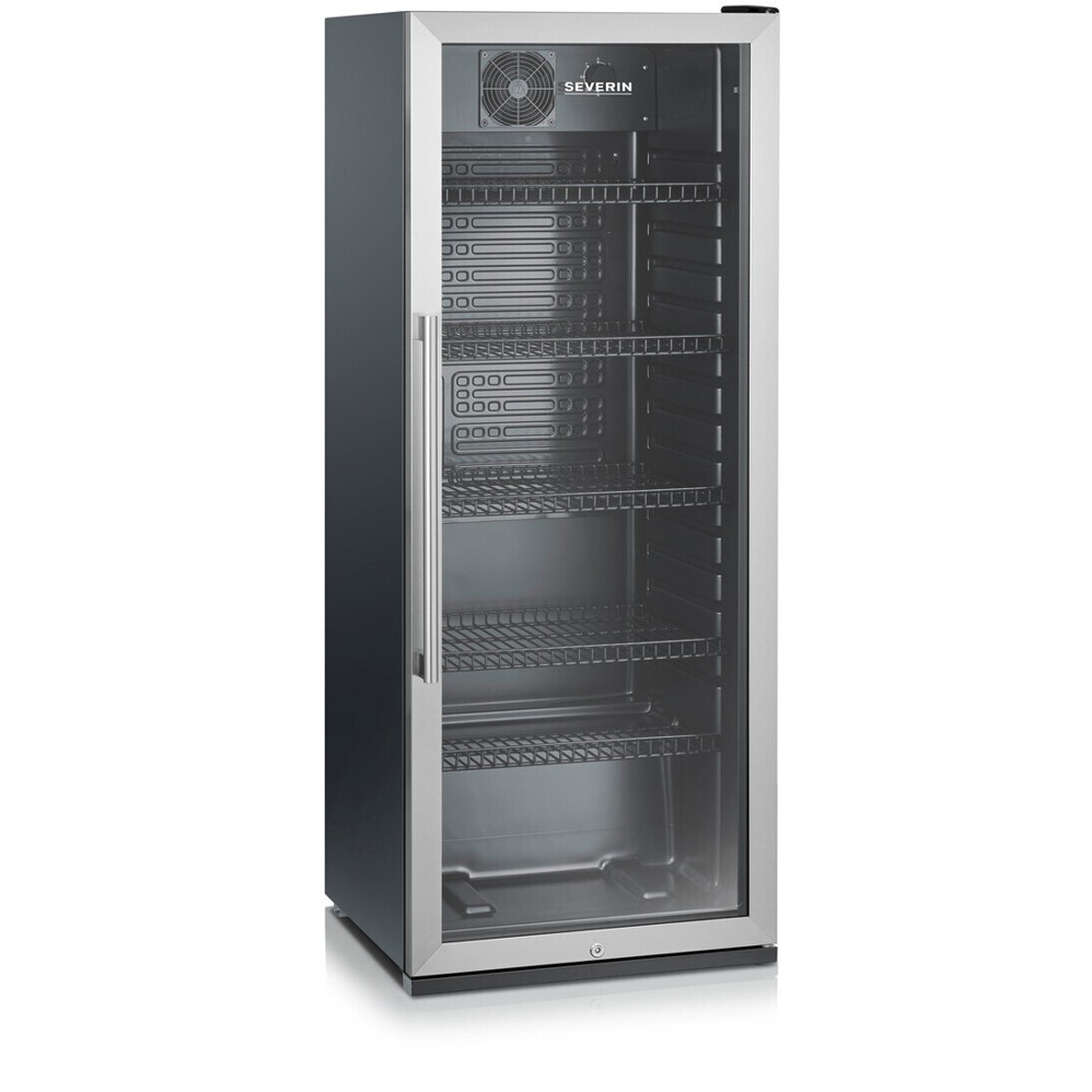 Severin - Getränkekühlschrank, freistehend - FKS 8841 - Kühltechnik mit Schloss, schwarz, 237 Liter, 141 cm Höhe