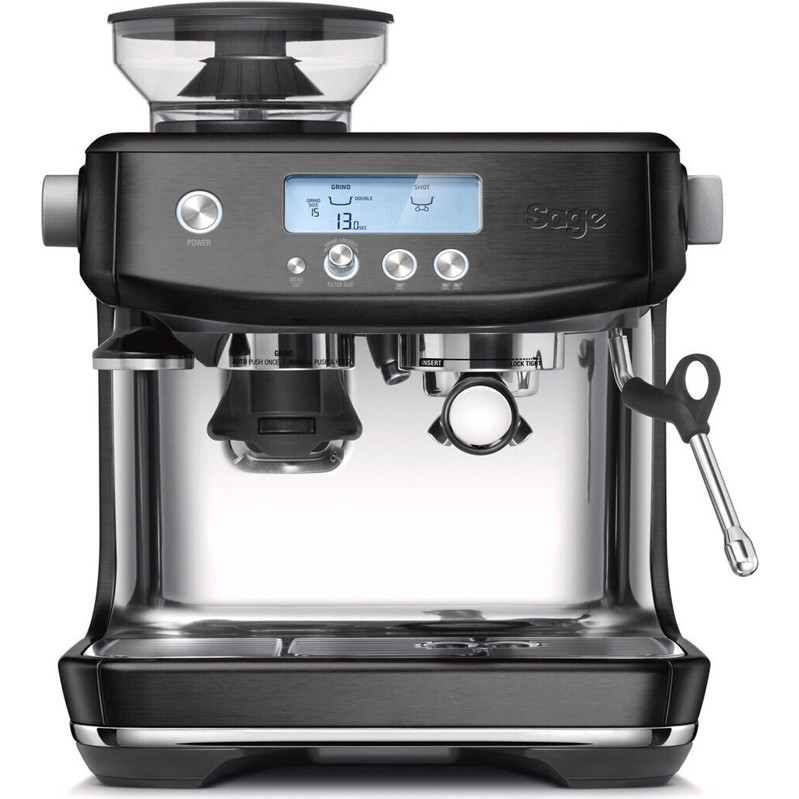 Sage - The Barista Pro - Siebträgermaschine - schwarz mit Milchaufschäumdüse und Kegelmahlwerk