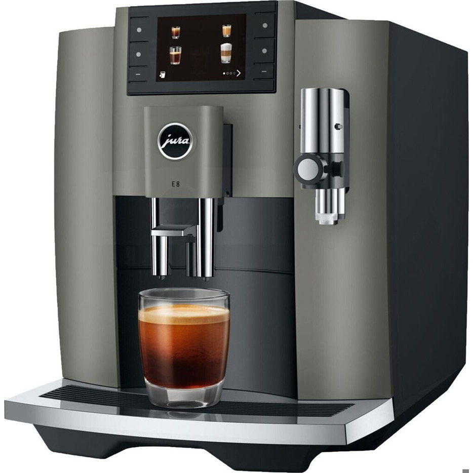 Jura - E8 Kaffeevollautomat - Dark Inox - Kaffee, Milchschaum, One Touch Funktion, Farbdisplay