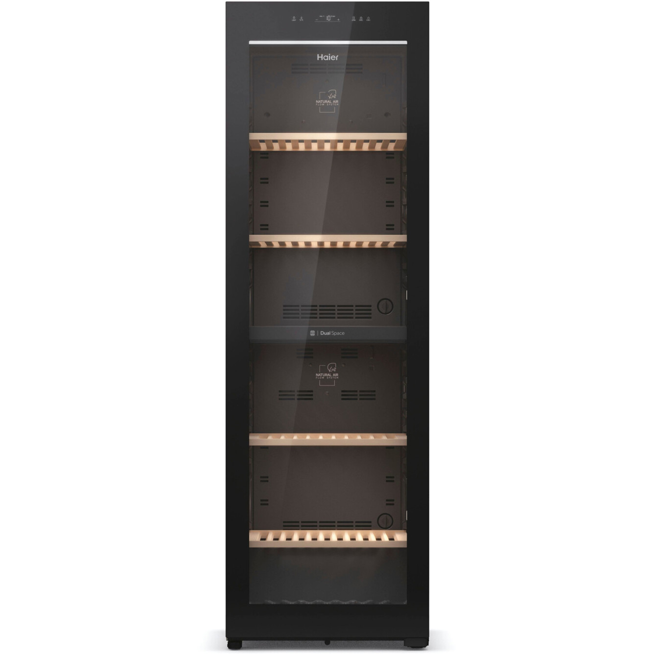 Haier - Weinkühlschrank - HWS236GDEH1 - 236 Flaschen - Holzlagerböden - Glastür - schwarz