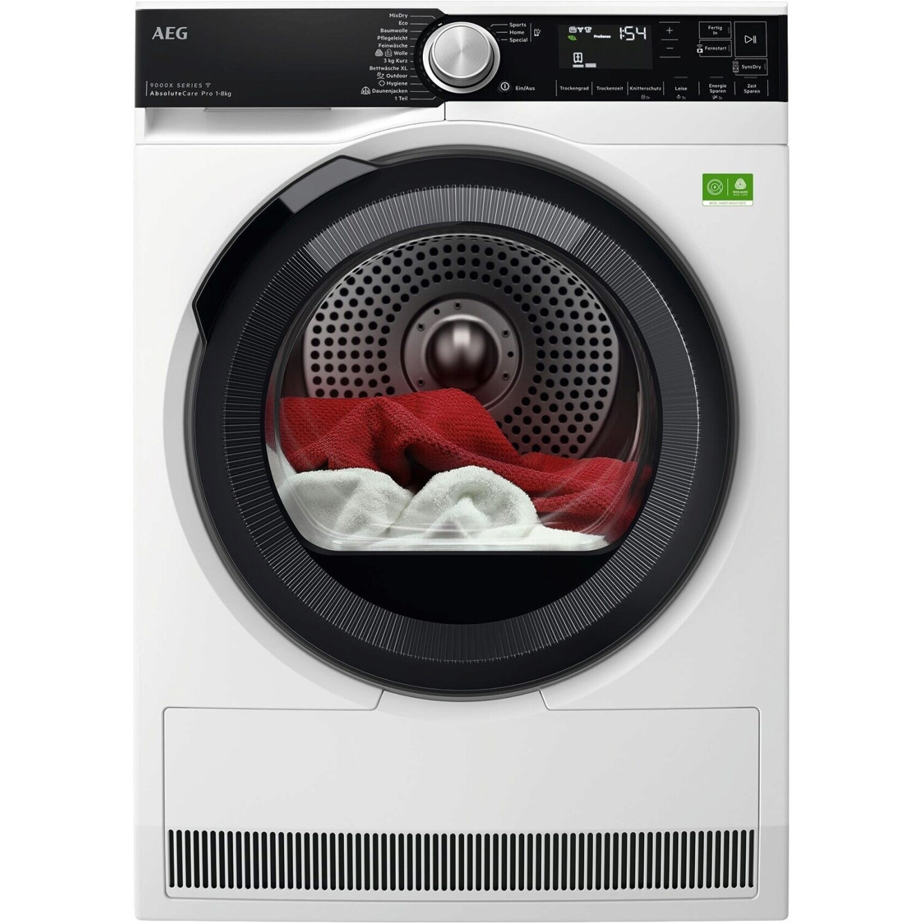 AEG TR9XW80880 Wärmepumpentrockner 8 kg weiß AbsoluteCare ProSense SmartDry Knitterschutz