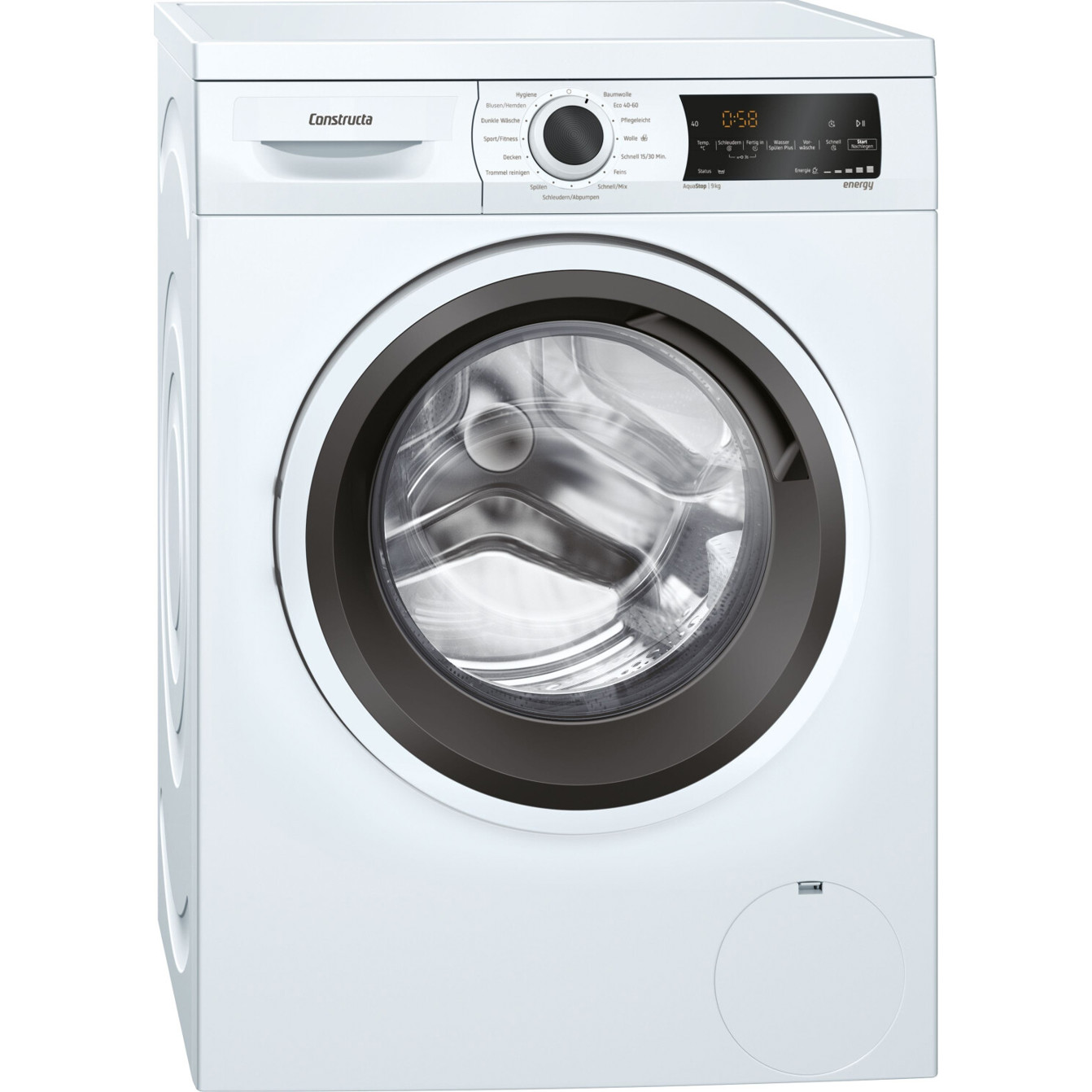 Constructa - Waschmaschine CWF14T01U - 9 kg Fassungsvermögen, LED-Display, weiß, 1.400 U/Min