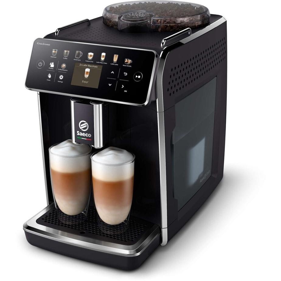 Saeco - Kaffeevollautomat SM6580/00 - schwarz - mit Milchaufschäumsystem - Keramikmahlwerk