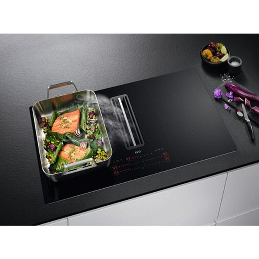AEG CCE84779CB Induktionskochfeld mit Dunstabzug 4 Kochzonen schwarz WLAN Timer Topferkennung 64dB Bestseller Ligalux