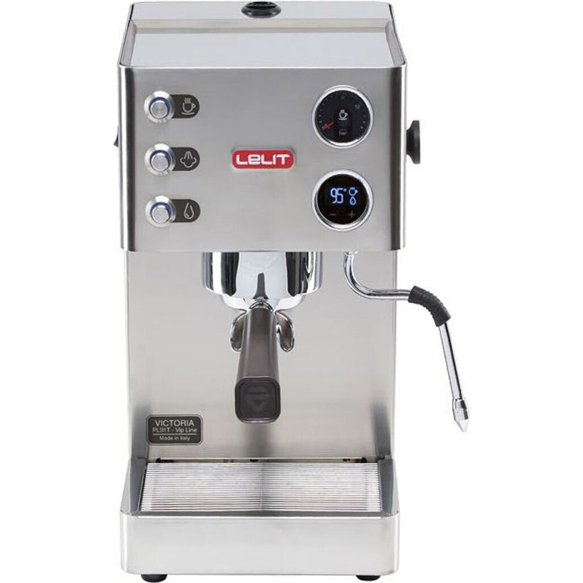 Lelit - Espressomaschine PL91T Dante - Siebträgermaschine - mit Milchaufschäumdüse, 15 bar, Edelstahl, silber