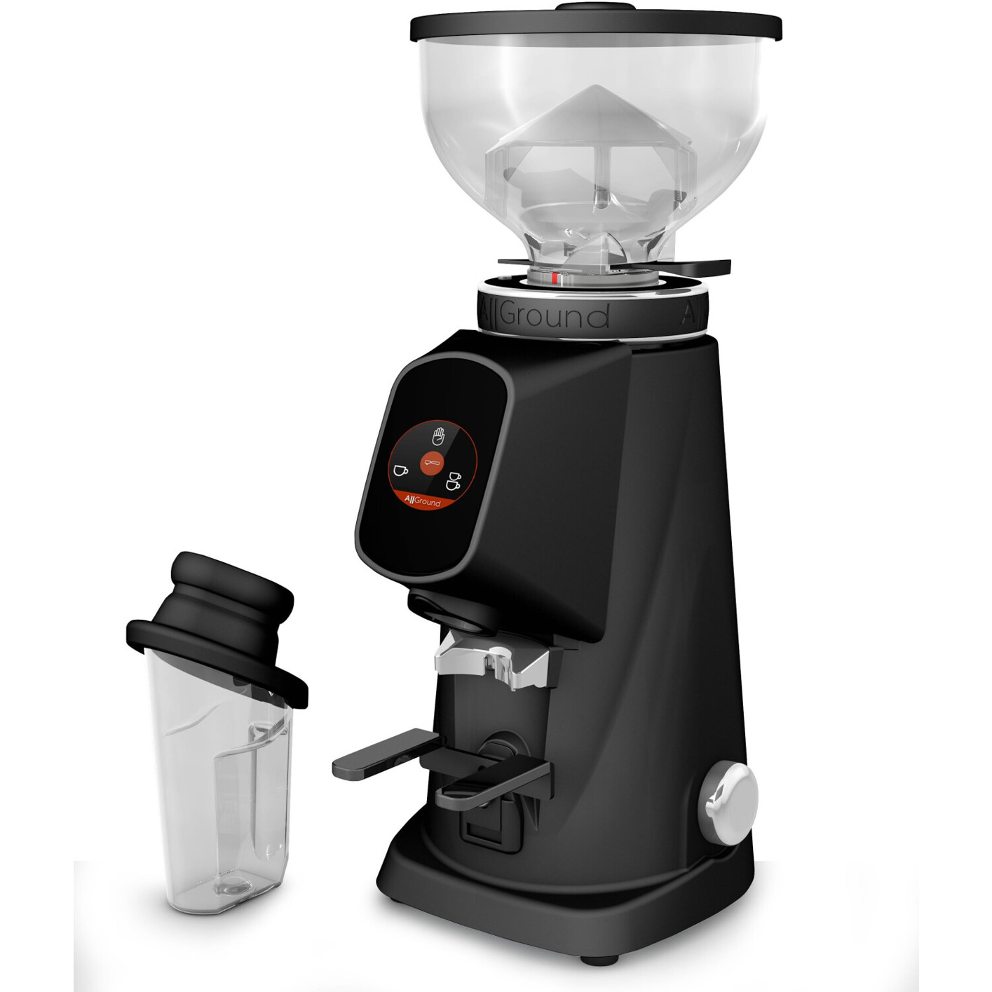 Fiorenzato AllGround elektrische Kaffeemühle schwarz 250 W 250 g Bohnenbehälter Display 64 mm Mahlscheiben Durchmesser