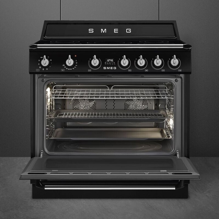 Smeg - Victoria Standherd - TR90IMBL - Induktionskochfeld, 90 cm, 115 L, schwarz